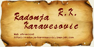 Radonja Karavesović vizit kartica